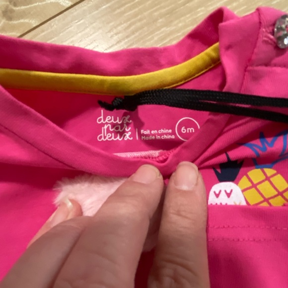 Deux par Deux - baby girl lama & Polk a dot outfit, size 6M - organic cotton. - Picture 7 of 12